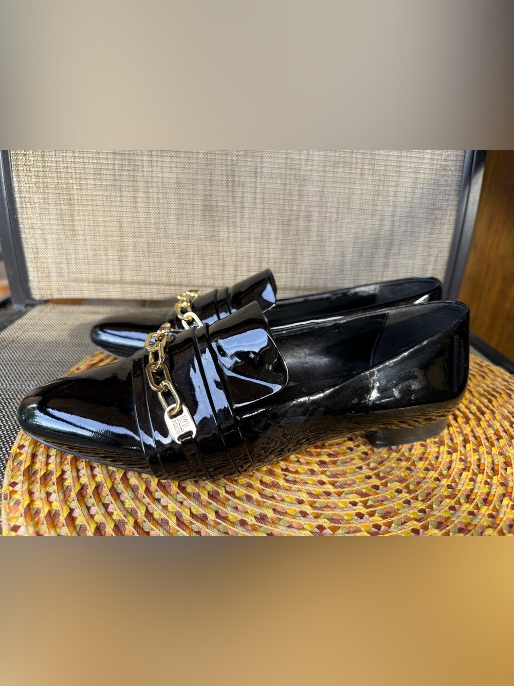 Vintage Y2K Karl Lagerfeld Paris Patent Leather Loafers 9.5